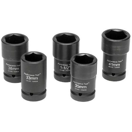 Performance Tool 5-Pc 1 In Dr. Budd Wheel Socket Set Budd Wheel Skt, W89315 W89315